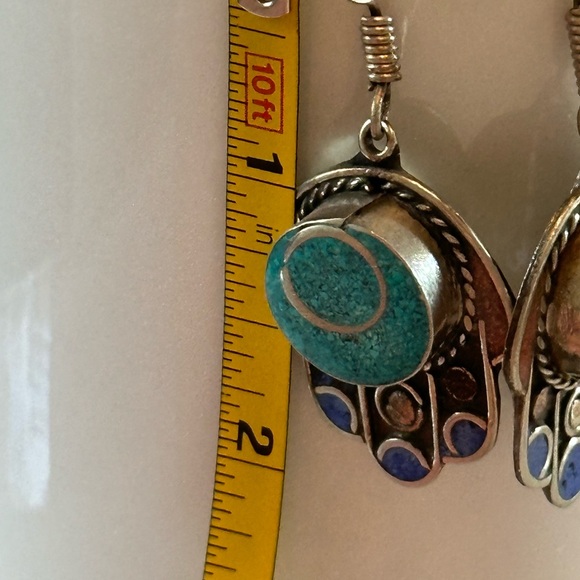 Beautiful Handcrafted “Hamsa” Design Earrings from the Atlas Mountains! - Picture 5 of 6